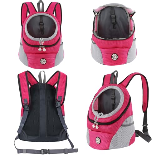 M MUNCASO Hundetrage-Rucksack Welpentasche Kleine Haustier-Fronttasche mit Atmungsaktivem, Head-Out-Design, Wasserdichter Boden für Reisen, Outdoor, Wandern