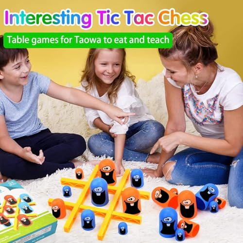 Image of Kids Educational Board Games for Children | Strategy, Memory & Family Games | Indoor Tabletop Learning Toys for Kids (Multiple Games & Variations) (Tic Tac Toe Strategic Game)