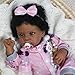 WOOROY Realistic Reborn Baby Doll Black Girl – 18 Inch African American Newborn Baby with Soft Body, Lifelike Handmade Real Life Adorable Gift with Accessories for Kids Age 3+