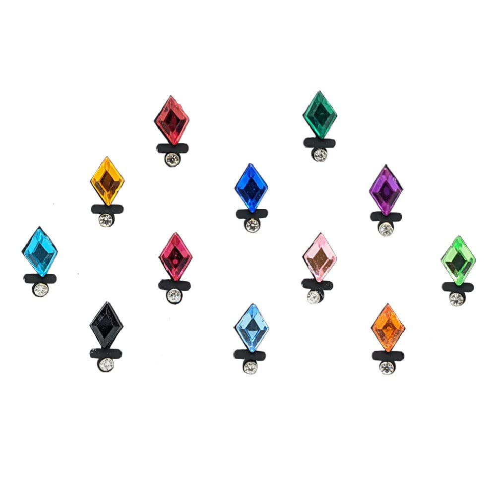 Comet BustersFancy Diamond Shaped Multicolor Bindi With Stones (BV1563)