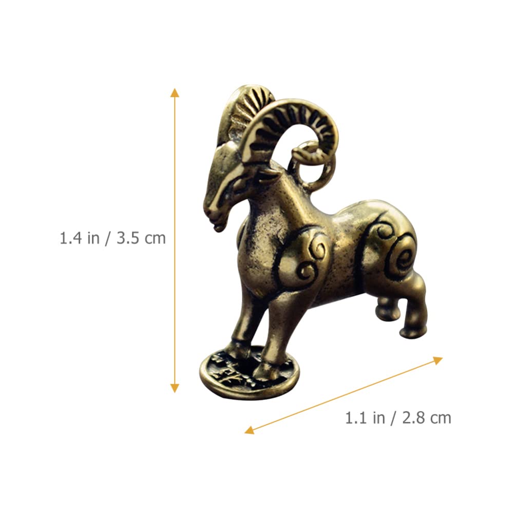 BESPORTBLE Sculpture de chèvre du zodiaque chinois - Figurine de mouton - Figurine d'animal de bureau - Ornement en laiton - Décoration de table pour bureau, bibliothèque, cadeaux - Doré BESPORTBLE Sculpture de chèvre du zodiaque chinois - Figurine de mouton - Figurine d'animal de bureau - Ornement en laiton - Décoration de table pour bureau, bibliothèque, cadeaux - Doré
