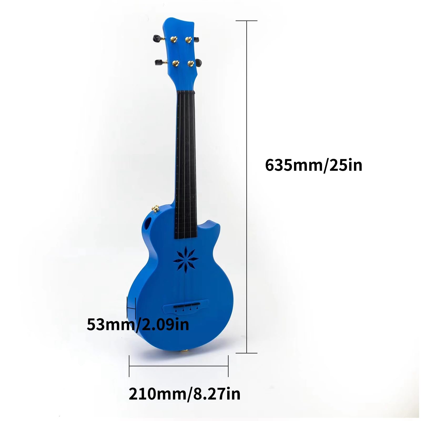 Mtlavishishishishishing 25 pollici 4 corde in fibra di carbonio ukulele ideale per principianti e professionisti uno strumento a corda portatile per le esibizioni scolastiche di (Blue)