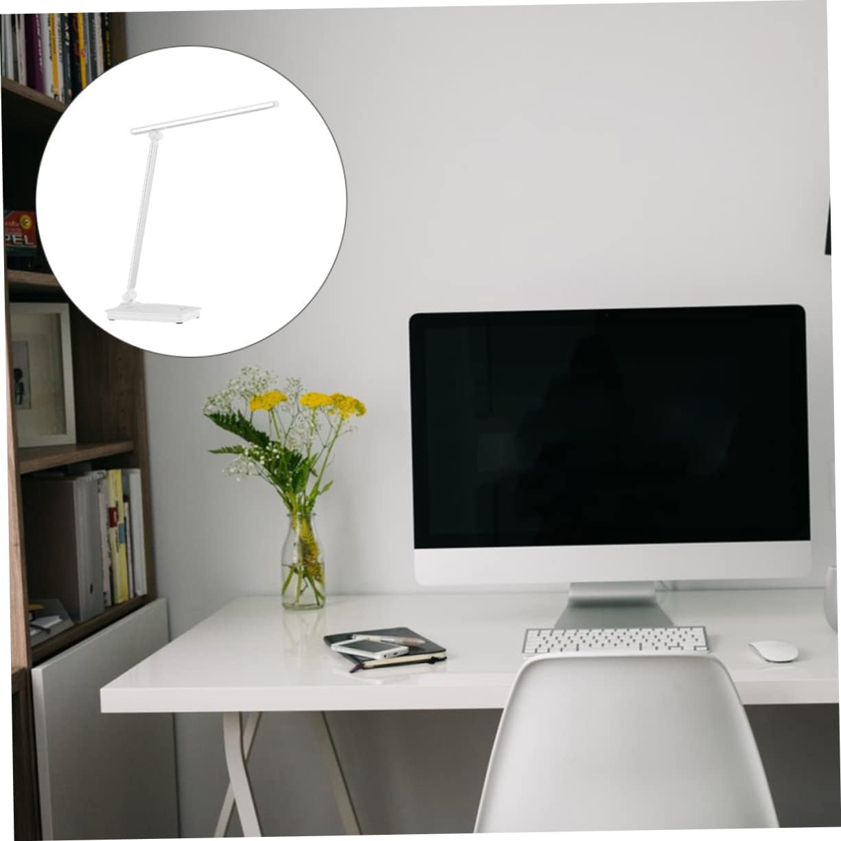 USB Charging LED Desk Lamp with Touch Control Color Temperature Battery Modern Silver Design for Home Office and Lounge Lighting