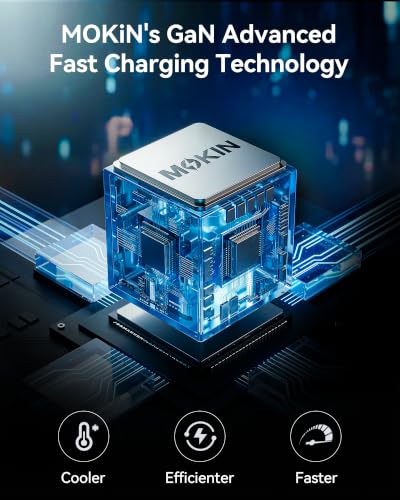 Image of MOKiN 200W Charging Station with Retractable Cord, 6-Port Desktop Charger
