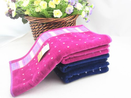 1 piece (S1057) Dark Pink Baby Kid Lovers Bathroom Hand Face Towels 76cm×35cm Rectangular Cloth 100% Cotton First Class Product Soft Touch Well Water-aborbing