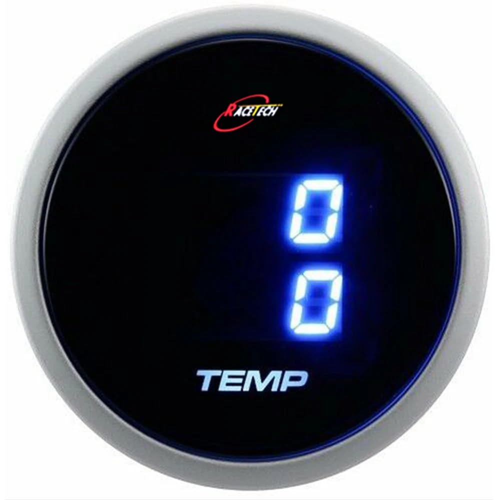 MOTOR METER RACING 52mm 2-1/16" Digital Dual Temperature Gauge °F Inside & Out Blue LED for Oil Water Temp Racetech