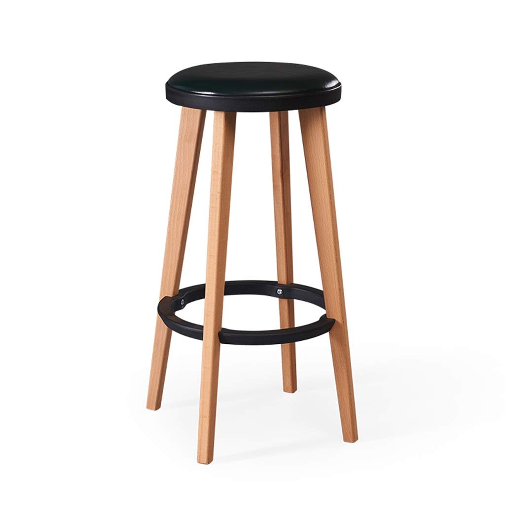 Tabouret de bar en bois et PU empilable 68.5cm pour cuisine