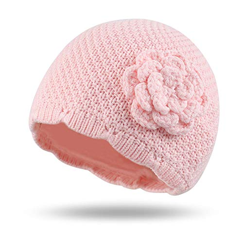 Image of Bamery Winter Little Girls' Beanie Hat Cute Toddler Girl Knitted Hat Cotton Warm Hats for Under 6 Years