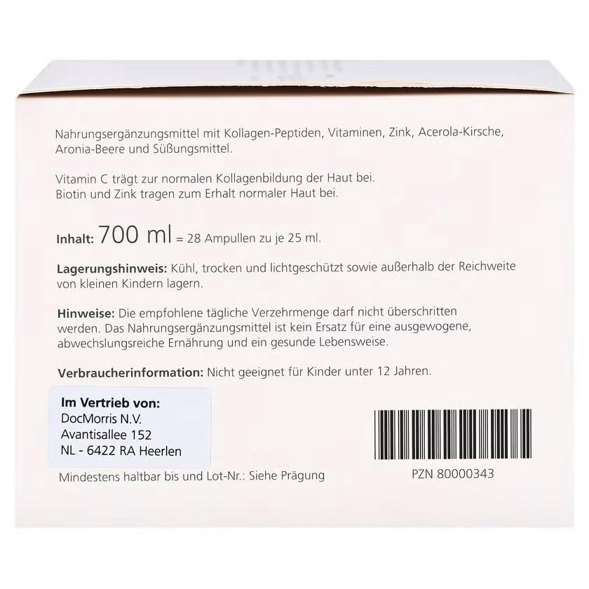 medpex Beauty Kollagen Duo – 2x28 Trinkampullen – Mit Kollagenpeptiden, Vitamin C, Biotin & Zink – Für Hautbild & Kollagenbildung - Nahrungsergänzungsmittel