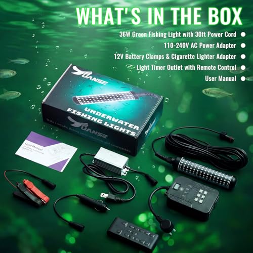 Tuanse Underwater Fishing Light with Timer & Remote 36w Green LED - image 2
