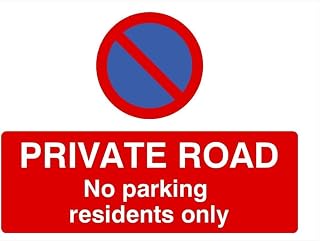 Private Road Residents Only at Any Time Landscape Parking & Permits Metal Tin Sign - 12x8 - Caution Safety Warning Security Indoor & Outdoor Home Office Work