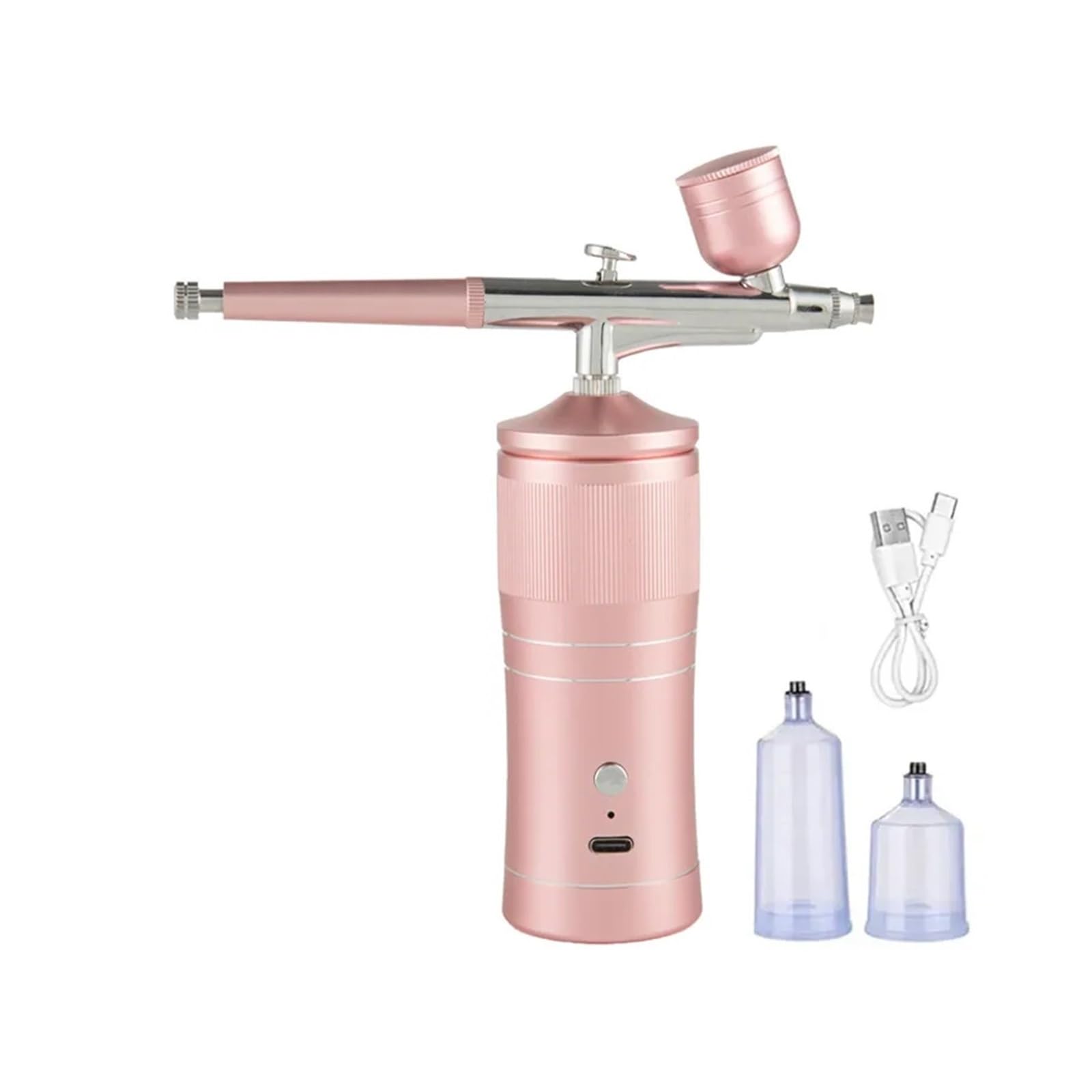 Pistola a spruzzo, Macchina For Idratazione Profonda All'ossigeno For Nail Art, Tatuaggi, Torte, Trucco, Kit Compressore Aerografo Ricaricabile, Pistola Spruzzatrice Ad Acqua(Pink set 1)