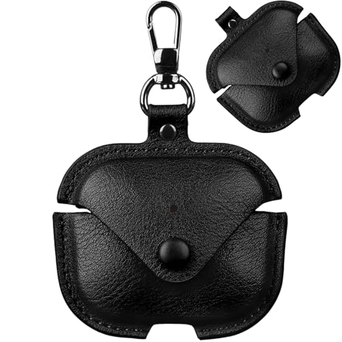 【CIOODDW 】airpods 4 ケース 対応 airpods 4 高級本革 PUレザー 全面保護 airpods4 ケース レザー 前面LEDランプが見 ワイヤレス充電対応持ち運びに便利 衝撃吸収保護 airpods4ケース(ブラック)
