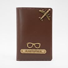 Little Cubess Personalized Faux Leather Passport Cover – Custom Name Travel Wallet for Men & Women, Stylish Passport Holder, Gift for Husband, Wife, Father, Mother, Brother & Sister (Dark Brown)