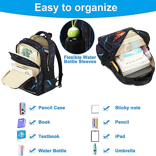 LEDAOU Kids Preschool Backpack Boys Kindergarten BookBag Elementary Waterproof School Bag 7 Pockets with Chest Strap (Soccer)4