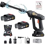 高圧洗浄機 コードレス 充電式 10000mAhバッテリー2個付き喷射压力8Mpa マキタ互換バッテリー 噴射距離10M 6in1ノズル 高性能 収納ケース 持ち運び便利 庭/屋外/階段/ガラス/ブロック塀/玄関/ベランダ/浴室/年末大掃除/キャンプ 日本語取扱説明書 黒色lym-030