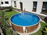 MYPOOL Holzoptik 3 6 m Durchmesser 1 2 m Höhe Stahlwandpool Set, Splash Modell mit...