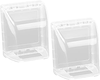 Uonlytech 2pcs Switch Waterproof Box Socket Cover Self Adhesive Bathroom Socket Cover Wall Outlet Cover Receptacle Cover Bathroom Plug Protector Electric Plug Water Heater Plastic White