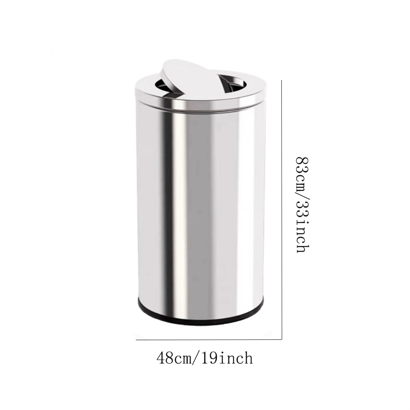 Poubelle, Poubelle en acier inoxydable 15L/25L/50L, extincteur de fumée, poubelle de cuisine ouverte à moitié supérieure en argent, corbeille à papier for le bureau à domicile ,Poubelles intérieures(X