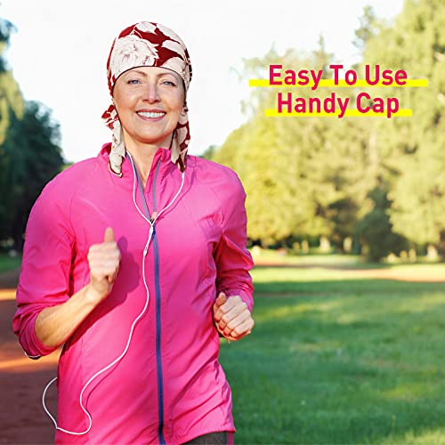 Geyoga 6 Pcs Women Head Scarf Pre-Tied Head Scarves Beanies Covers Cap Stretch Print Sleep Turban Hat Ruffle Beanie Scarf (Floral) #TOP2