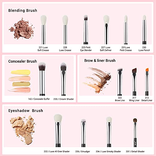 Juego de Brochas de Maquillaje Jessup 15 piezas Pinceles Sombra Ojos Profesional Negro Sintético Natural Pinceles para… - Imagen 3