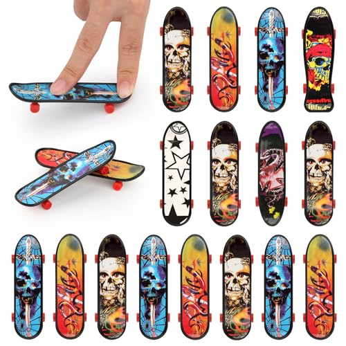 LWMTT Finger Skateboards, 16 Piezas Mini Patinetas,Patineta de Juguete para Fiestas,Juguete en Dedo,Finger Skateboard Set para niños y niñas, Regalo Creativo de Juegos(Color Aleatorio)