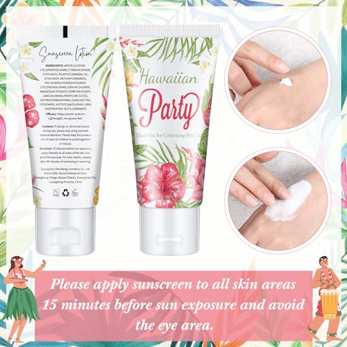Image of 12 Pcs Mini Sunscreen Bulk for Summer Party Wedding SPF 30 Water Resistant Sunscreen Lotion Bulk 1oz Travel Size for Thank You Gifts Wedding Supplies (Hawaii)