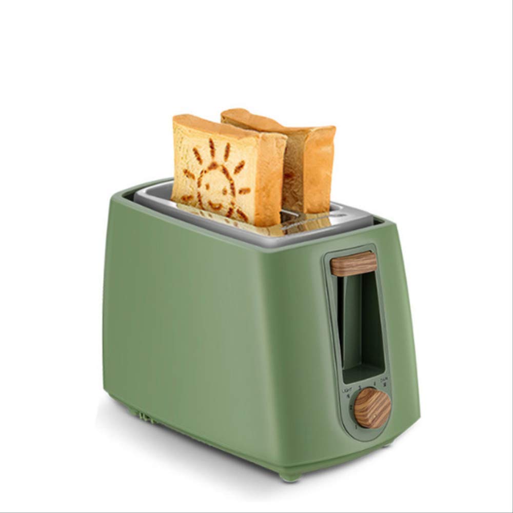 6 Gear 220v Tostapane Elettrico Domestico 2 Fette Forno Per Il Pane Macchina Per La Colazione Automatica Con Coperchio Antipolvere Stampo Per Uova Clip Per Pane Verde senza padella