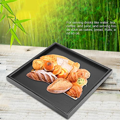 Black Wood Tray Solid Wood Rectangle Serving Tray Coffee Table Tray Tea Tray Modern and Elegant Wooden Tray Restaurant Trays Perfect for Serving Drinks Foods - Image 2