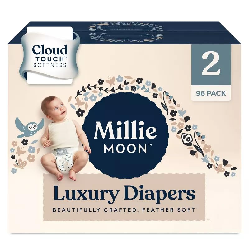 Image of Millie Moon Luxury Diapers, Size - 2, 96 Count