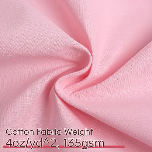 Candy Pink Cotton Fabric, Natural 100% Cotton Poplin Fabric by The Yard 59 Inches Wide Lining Fabric for Sewing Apparel Cloth Soft Embroidery Quilting, 10 Yard by FFPDYBEST - Used condition - Image 2