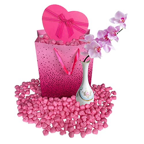 Uoffice 2-Pack Of Heart Shaped Bold Pink Packing Peanuts 3 Cu. Ft. #TOP7