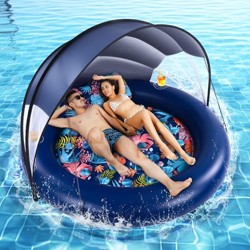 2-Person Pool Floats with Canopy