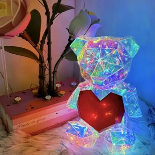Image of Desidiya Teddy Bear Corded Electric Plastic Night Lamp - Cute Bear Night Lamp, LED Night Light for Bedroom, Kids Decor, Unique Gift Lamp