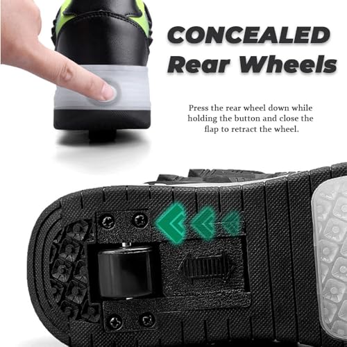 Kids Roller Skates Shoes Sneakers for Boys & Girls, Automatic Retrectable Technical Skateboarding Skates for Sneakers for Girls Boys Novel Gift - 2 Roller3