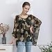 Women's Loose Batwing Blouse Chiffon Top Camouflage Printed Kimono Poncho Tunic Kaftan Cover up