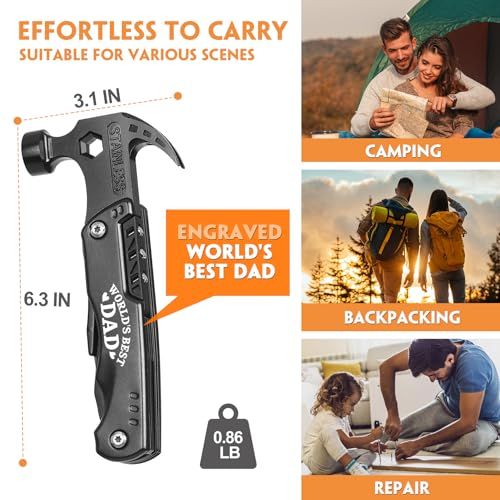 Fathers Day Ideal Gifts for Dad - Dad Gifts from Daughter Wife Son, Gifts for Dad - Fathers Day Best Dad Ever Gifts, Dad Birthday Gift -Multitool Hammer, Christmas Dad Gifts for Step dad, Husband, Men - Image 4