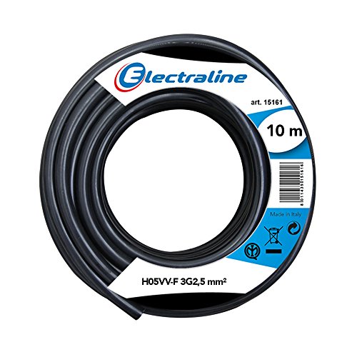 Electraline 11821 Couronne de Cable H05 VV-F 3G2,5 10M Noir
