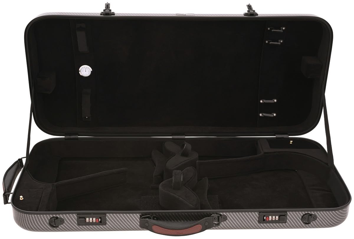 Doppelkoffer für Geige 4/4, Bratsche 36-43 Fiberglass Hybrid Special Schwarz M-case