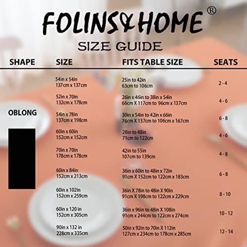 Image of FOLINS&HOME Orange Rectangle Tablecloth 60 x 84 Inch Waterproof Table Cloth