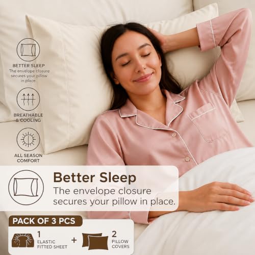 Image of 600 TC 100% Egyptian Cotton Fitted Sheet for Double Bed Size Fitted Bed Sheet with Pillow Cover for Bedroom, Soft Hotel Quality Size - 72 x72+12 Silver Pillow Cover Size -18 x 28 Inch