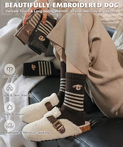 Image of IIG Winter Warm Wool Socks for Women Original Design Trendy Boot Socks Ideal Gift