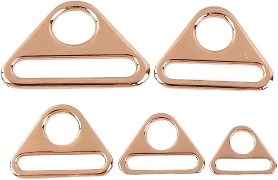 CHATROOM 30 Pcs 20-38 Mm Metal Buckles Triangle Adjust Belt Buckle Bag Strap Webbing Carabiner Clasp Metalic Ring Hardware AccessoryRosegold,20mm