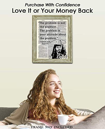 Positive Affirmations Wall Decor For Kids: "The Problem Is Not The Problem" Captain Jack Sparrow 8X10 Inspirational, Motivational Poster & Motivational Wall Art Office Decor For Men & Women #TOP6