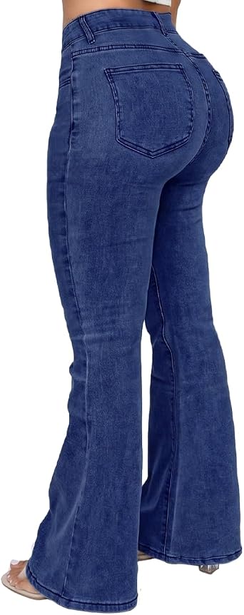 Womens Flare Bell Bottom Jeans High Waisted Wide Leg Bootcut Jeans Stretchy Denim Pants Y2k Streetwear Jeans Women