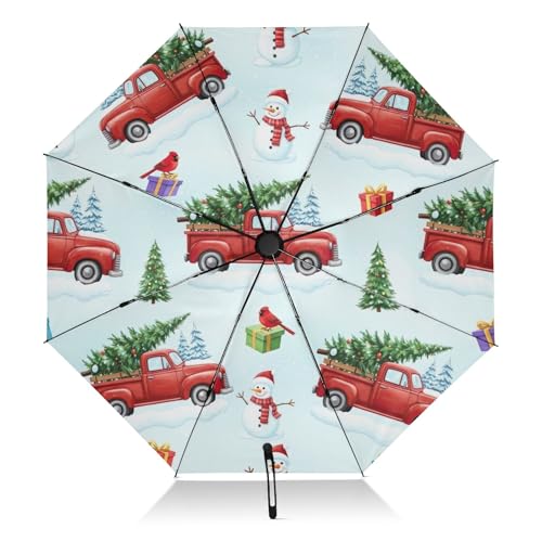 Parapluie coupe-vent pliable de qualité supérieure motif de Noël vintage