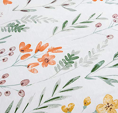 Image of SLEEPBELLA Duvet Cover Set 600 Thread Count Cotton Bedding Set (Full, White&Green Floral)