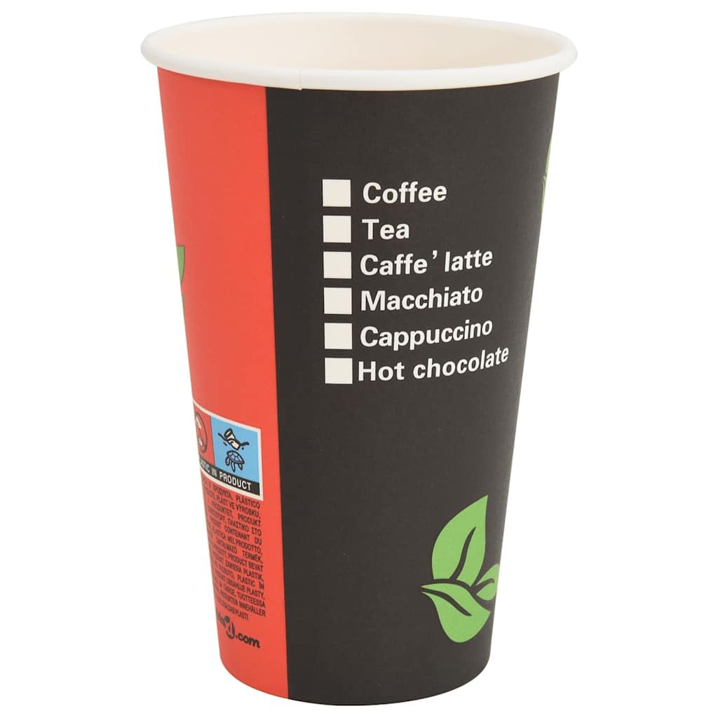 Bicchieri di carta con coperchio, 1000 pezzi, 400 ml, usa e getta, per caffè da asporto e bevande fredde, con protezione antigoccia, ideali per feste, ufficio, catering e gastronomia, in