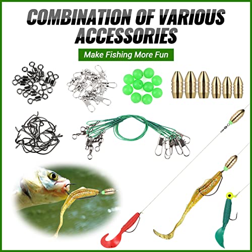 PLUSINNO Lot de 102 leurres artificiels avec stickbait, wobbler, vers, hameçons, grenouilles, clignotants et autres… - Image 6