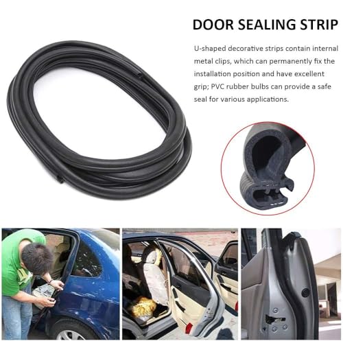 Image of DGSL Car Weather Stripping, 50Ft Automotive Door Seal Strip with Side Bulb Rubber Seal for Cars, Boats, Trucks, RVs